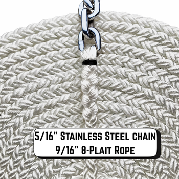 Windlass Anchor Rode 25' -  5/16" Stainless Steel Chain 9/16" 8-Plait Nylon Rope