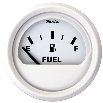 Faria Dress White 2" Fuel Level Gauge (E-1\/2-F) [13101]