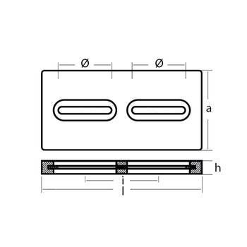Tecnoseal Rectangular Zinc Plate Anode w\/Inserts - 12" x 6" x 1" [TEC-DIVERSD]