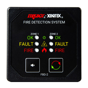 Fireboy-Xintex Two Zone Detection  Alarm Panel - 2-5\/8" Display - 12\/24V DC [FBD-2-R]