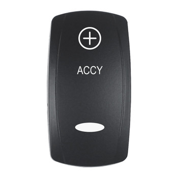 Pacer Actuator - 'ACCY' f\/V Series Contura Switches - Black - Laser Etched (Top\/Bottom Light) [EV2LE-ACC]