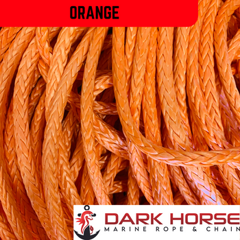 100' 5/8" 8-plait spliced to 20' 5/16 G4 galv chain (direct spliced to customer's HMPE)