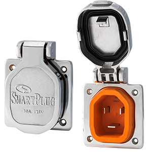 SmartPlug 30 AMP Male Inlet Cover - Stainless Steel BM30NT + SmartPlug 30 AMP SmartPlug/Twist Type Cordset - 50' C30503BM30PB
