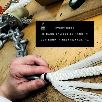 250' 1/2" 8-plait rope spliced to 30' 1/4" stainless chain + depth marks to 200'- pick up by 7/10