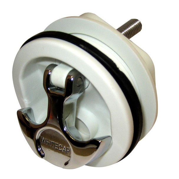 Whitecap T-Handle Latch - Chrome Plated Zamac\/White Nylon - No Lock - Freshwater Use Only [S-0230WC]
