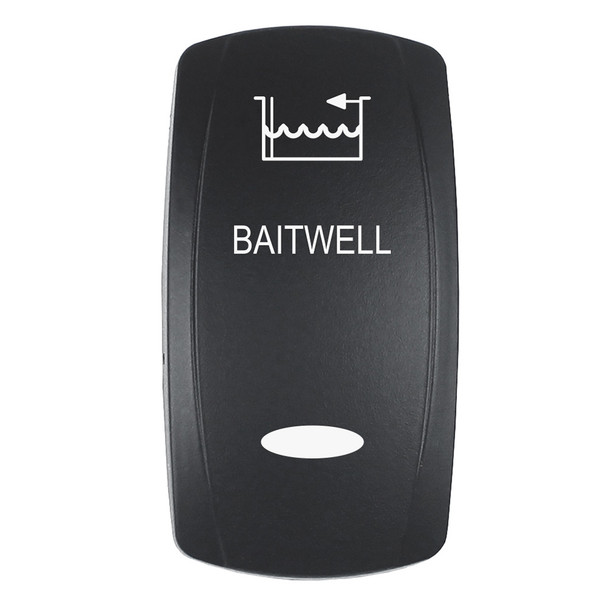 Pacer Actuator - 'BAITWELL' f\/V Series Contura Switches - Black - Laser Etched (Top\/Bottom Light) [EV2LE-BTWL]