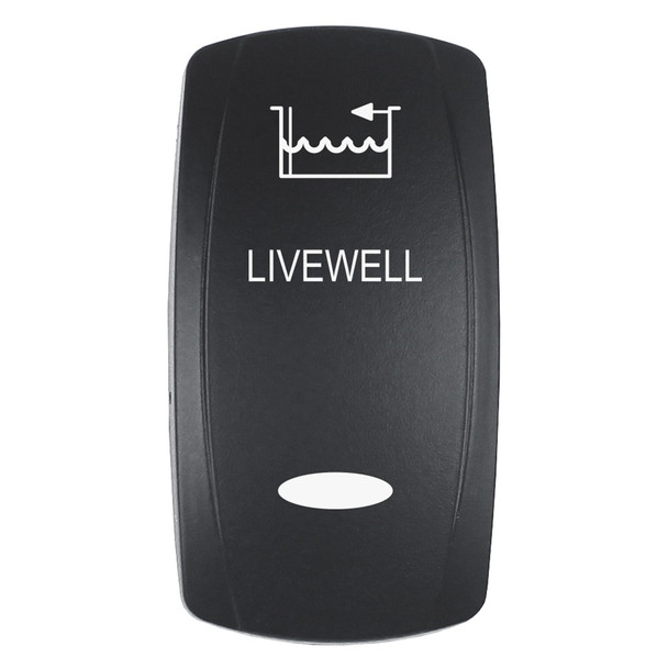 Pacer Actuator - 'LIVEWELL' f\/V Series Contura Switches - Black - Laser Etched (Top\/Bottom Light) [EV2LE-LVWL]
