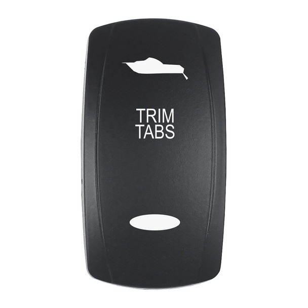 Pacer Actuator - 'TRIM TABS' f\/V Series Contura Switches - Black - Laser Etched (Top\/Bottom Light) [EV2LE-TRM]