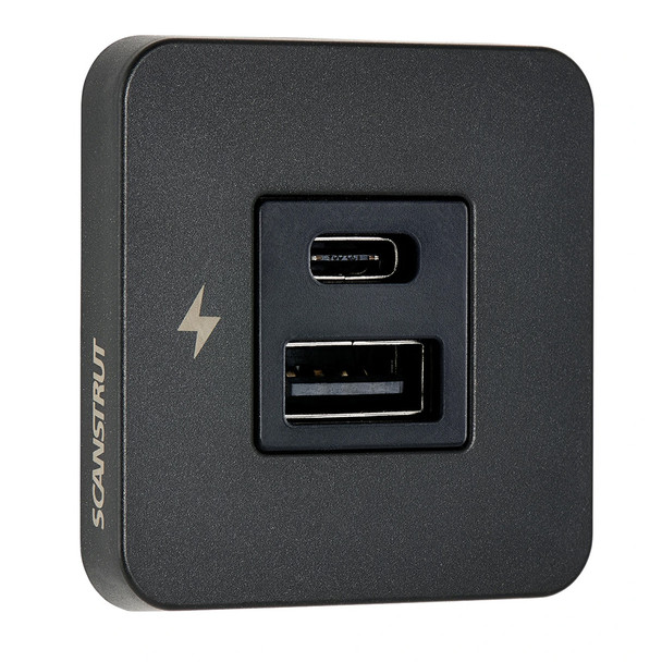 Scanstrut TILE USB-A\/USB-C Interior Charging Socket - 12\/24V - Black Bezel [SC-TILE-10]