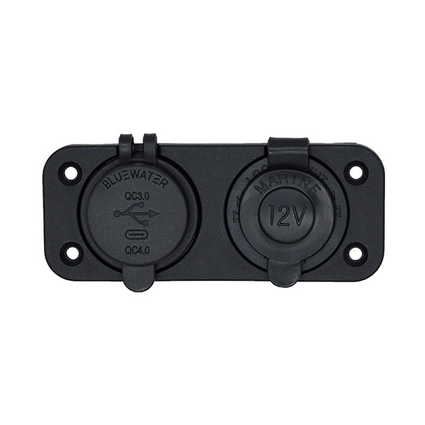 Bluewater Round Dual USB\/USB-C Charger [3000-4001A]