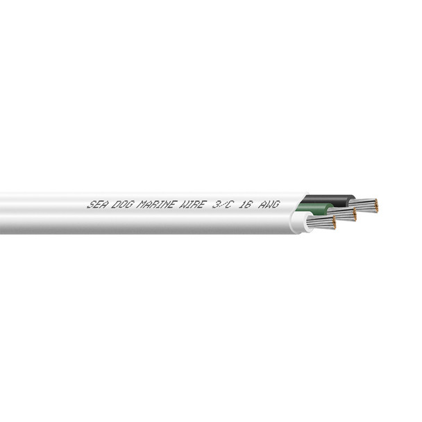 Sea-Dog 16\/3 AWG Flat Triplex Wire - White\/Green\/Black - 500' [8016307]