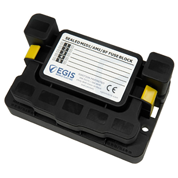 Egis MIDI 5x Fuse Block w\/Sealed Cover, M8 Inputs, M6 Outputs [3906B]