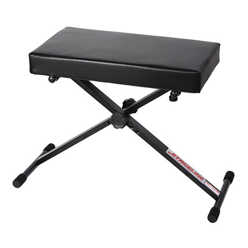 Stageline KB51 Keyboard Bench – Heavy-Duty X-Style Frame, Extra-Thick Padded Seat, Adjustable Height (18″–22″), Folds Flat for Easy Storage – Black