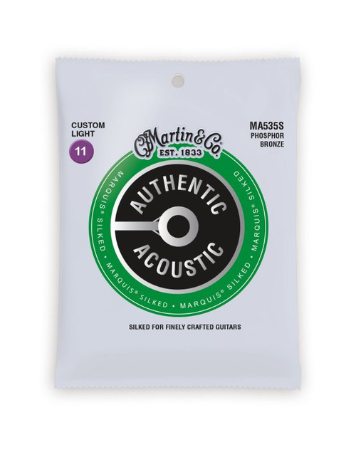 Martin MA535S Authentic Acoustic Marquis 92/8 Phosphor Bronze Custom Light Guitar Strings. 11-52