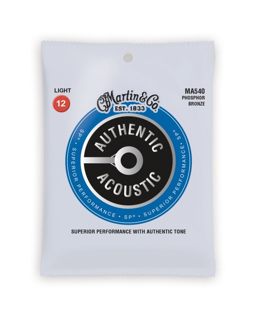 Martin MA540 Authentic Acoustic SP Phosphor Bronze Guitar Strings. Light  12- 54