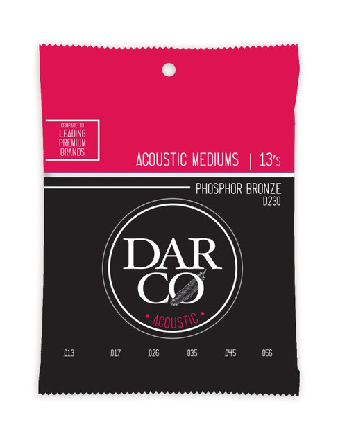 Martin D230 Darco Acoustic 98/2 Phosphor Bronze Medium Guitar Strings. 13-56