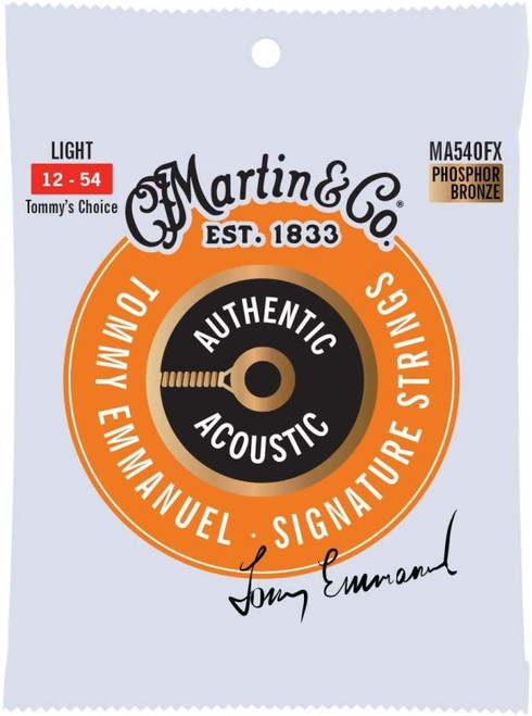 Martin MA540FX Authentic Acoustic Flexible Core Phosphor Bronze Light Guitar Strings. 12-54