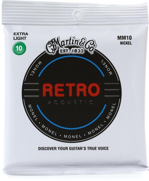 Martin MM10 Retro Extra Light Acoustic Guitar Strings. 10-47