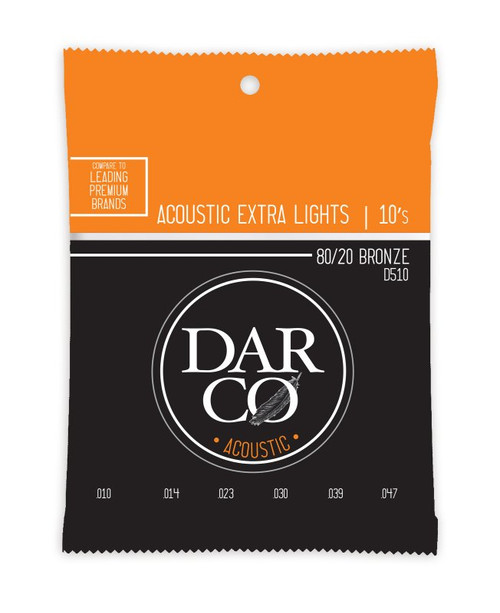 Martin D510 Darco Acoustic 80/20 Bronze Extra Light Guitar Strings. 10-47
