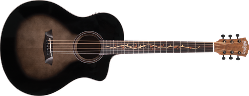 Washburn VITE S9V Bella Tono Studio Cutaway Acoustic Electric Guitar. Gloss Charcoal Burst