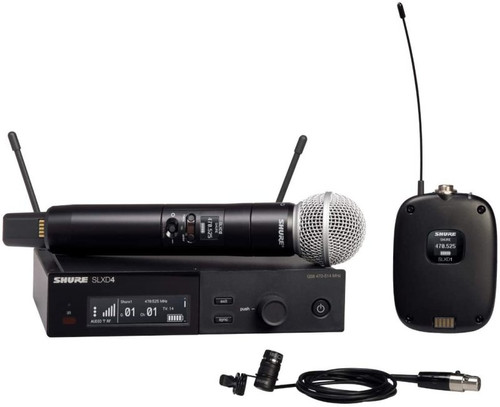 Shure SLXD124/85-H55 Wireless System with SLXD2/58 Handheld SLXD1 Bodypack and WL185 Mic. H55 Band