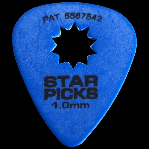 Star Picks Delrin Guitar Picks Blister Pack - 1.0mm Blue (12 Pack)