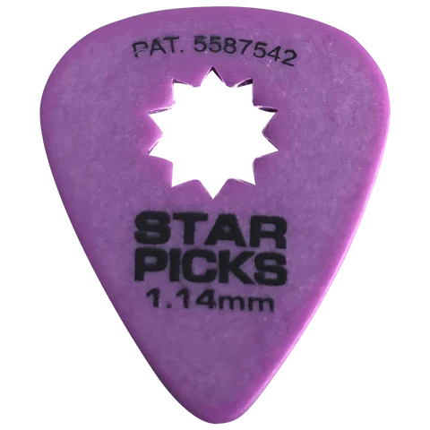 Star Picks Delrin Guitar Picks Blister Pack - 1.14mm Purple (12 Pack)