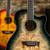 Washburn DFBACEB Deep Forest Burl Grand Auditorium Acoustic Electric Guitar. Black Fade