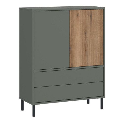 Darwin Sideboard 2 Door 2 Drawer in Green/Oak Darwin Sideboard 2 Door 2 Drawer in Green/Oak