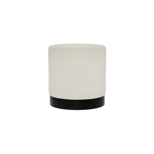 LARA POUFFE IVORY BOUCLE / MATTE BLACK SMALL