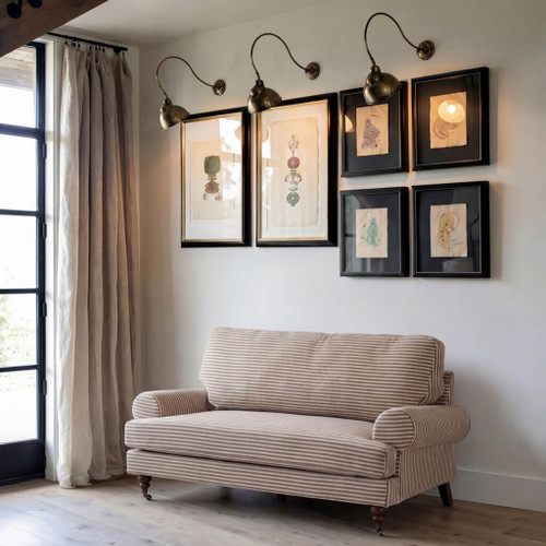 KENT CHARCOAL STRIPE 2 SEATER SOFA