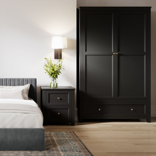 IVES BLACK 2 DOOR WARDROBE