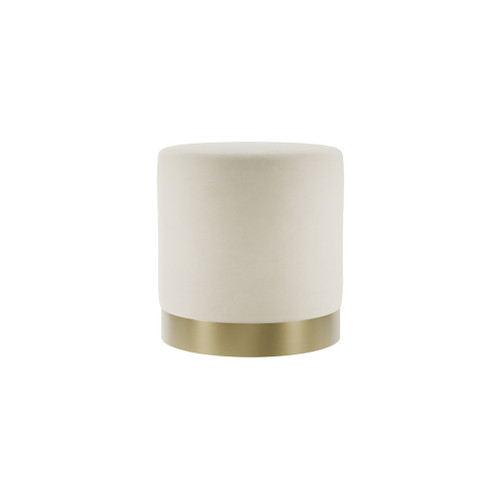 LARA POUFFE CREAM VELVET / BRUSHED GOLD SMALL 