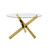 CAPRI ROUND DINING TABLE GLASS TOP WITH GOLD LEGS