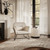 LARA POUFFE IVORY BOUCLE / MATTE BLACK SMALL