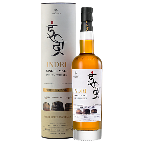 Indri Triple Cask Single Malt Indian Whisky [1000ml]