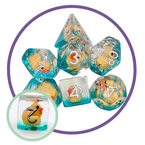 Ducks Yellow Inclusion Dice Set