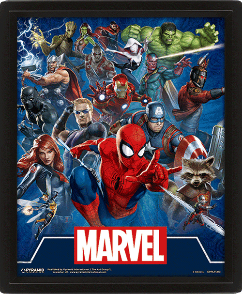 MARVEL (CINEMATIC ICONS) 3D PRINT - FRAMED
