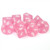 Frosted Polyheral Pink W/White Signature Polyhedral Ten D10 Set