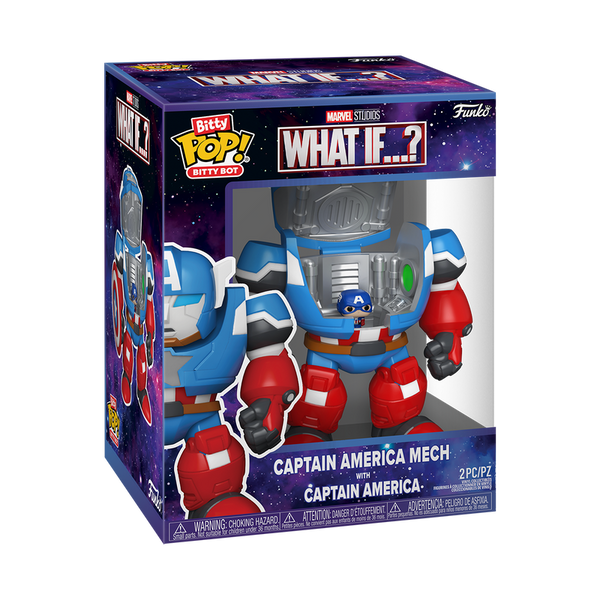 Funko POP! Vinyl:  Bitty Pop! Bitty Bot Captain America Mech with Captain America