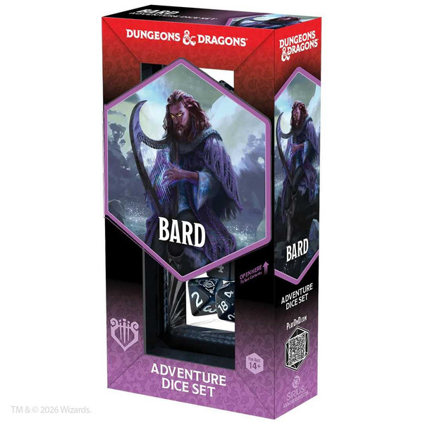 Adventure Dice Set - Bard (Blue, Black): Dungeons & Dragons