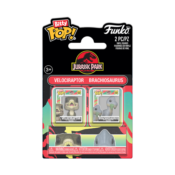 Bitty POP 2pk: Jurassic Park - Raptor/Brachiosaurus