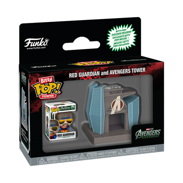 Bitty Pop! Towns Red Guardian and Avengers Tower