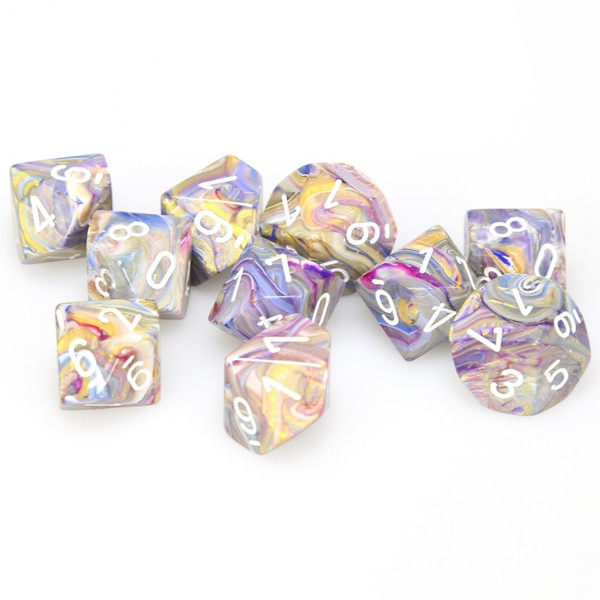 Festive Carousel W/White Signature Polyhedral Ten D10 Set