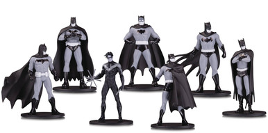Batman Black & White Mini Pvc Figure 7 Pack Set 1 - Heroes