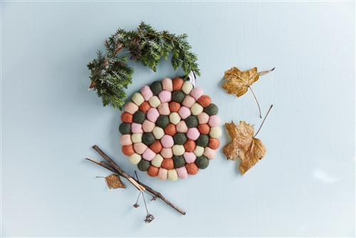 Aveva Design Wool Felt Ball Trivet - Thumbnail 5