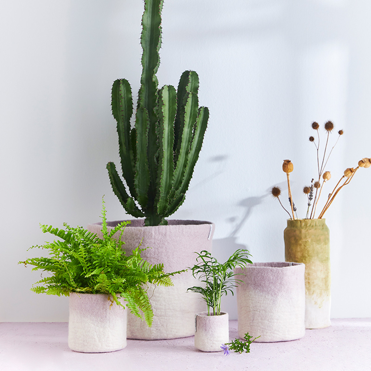 Wool Felted Flowerpots