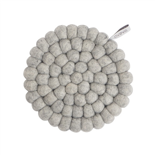 Aveva Design Wool Felt Ball Trivet Hot Pad *Grey*