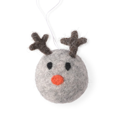 Scandinavian Wool Christmas Ornaments *Reindeer Grey*