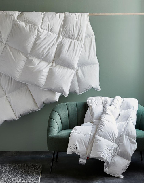 Scandinavian DUCK Down Comforter / MEDIUM / ALL-SEASON / US QUEEN /  92" x 90"